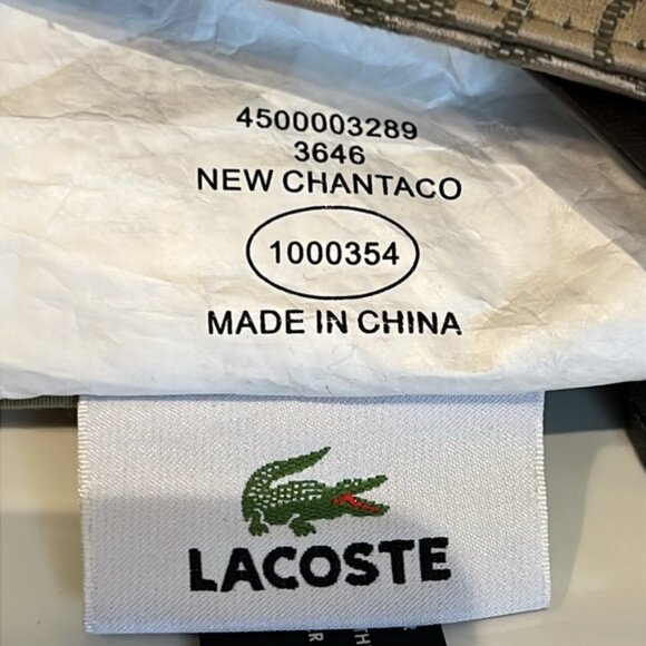 Lacoste Monogram Leather Strap and Trim Crossbody - Picture 11 of 15